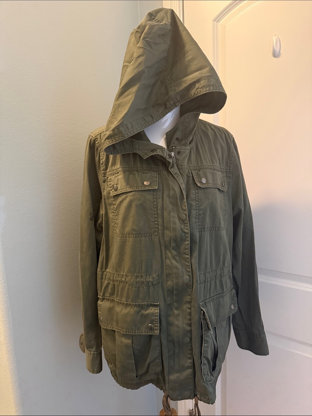 Caslon Olive Utility Hooded Jacket